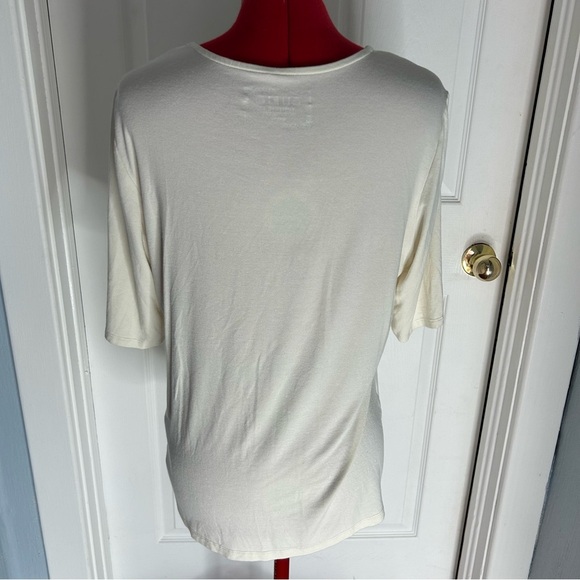 CUPIO Cream V-Neck Women's Polished T XL - Picture 3 of 6
